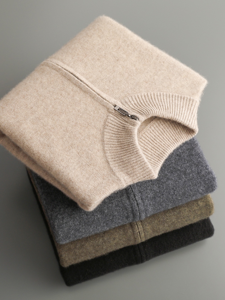 Wool Coat Peacoat - 100% Merino Wool Men's Knitwear Cardigans