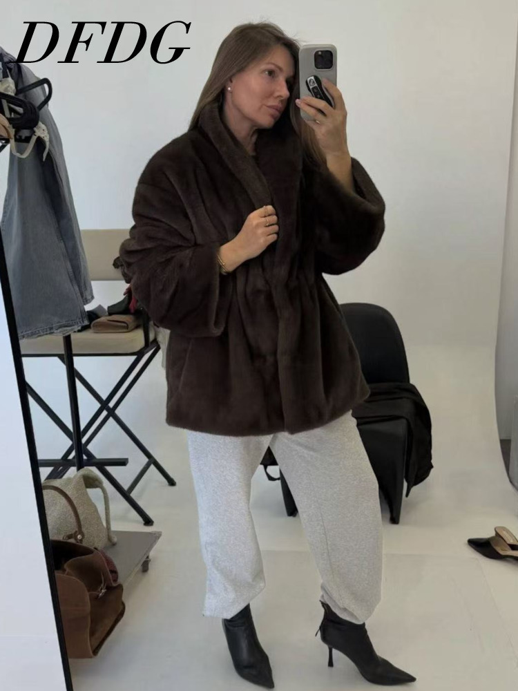 Wool Coat Peacoat - DFDG Women’s 2025 Autumn Winter Simple