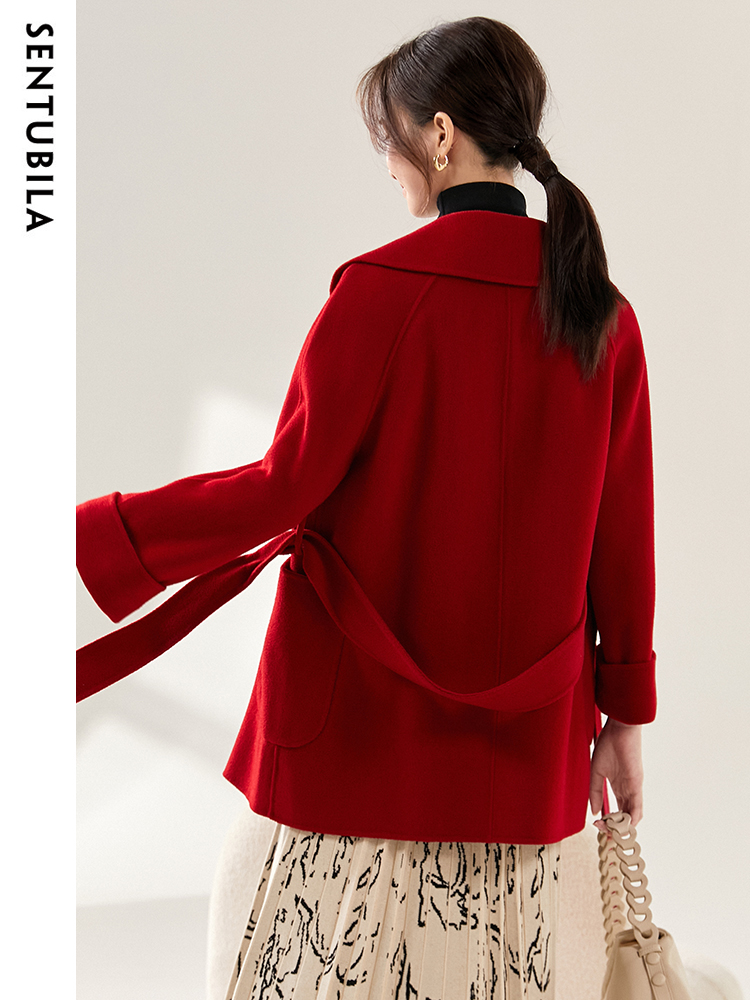 SENTUBILA Women Winter Wool Co - đánh giá và giá Wool Coat Peacoat
