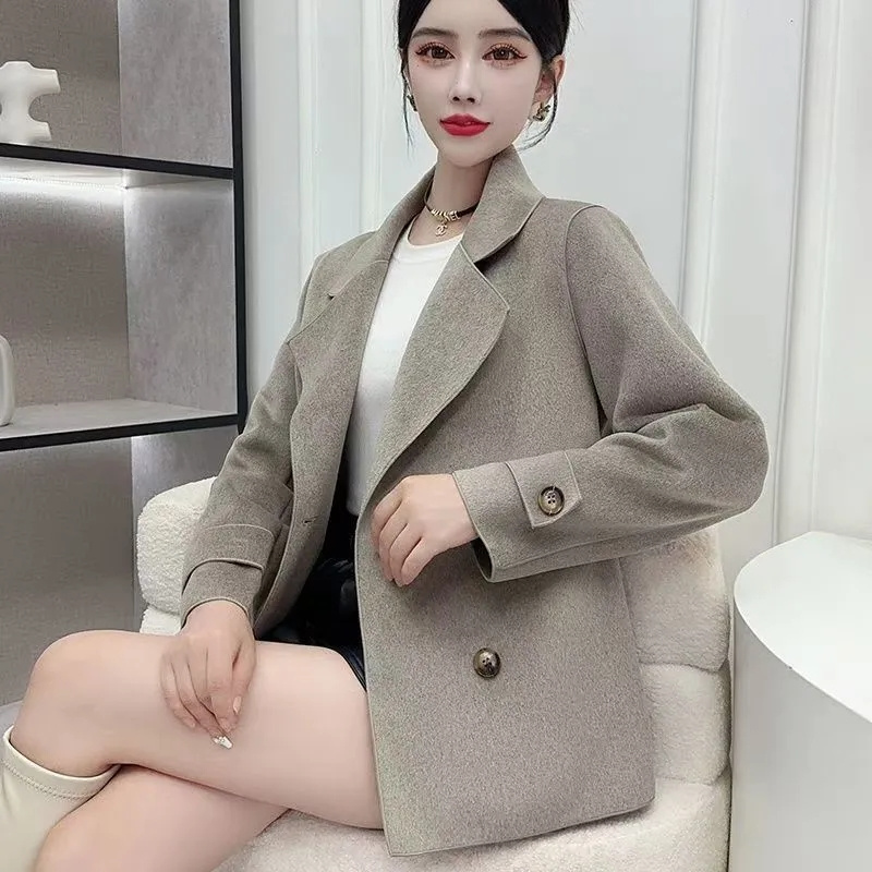 Autumn Winter Black Woolen Coa - đánh giá và giá Wool Coat Peacoat