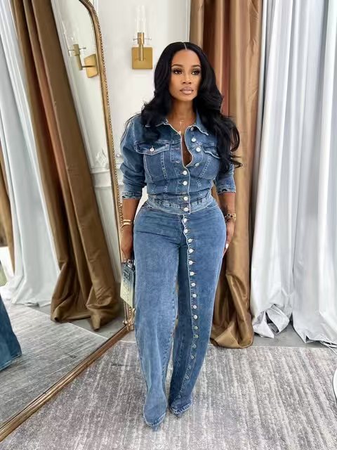 Jeans Suit Women Denim 2 Piece - đánh giá và giá Down Jacket Packable