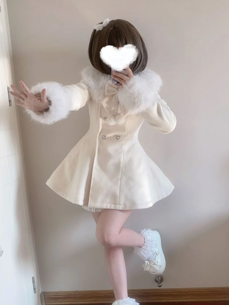 Japanese Autumn Winter Elegant - đánh giá và giá Wool Coat Peacoat