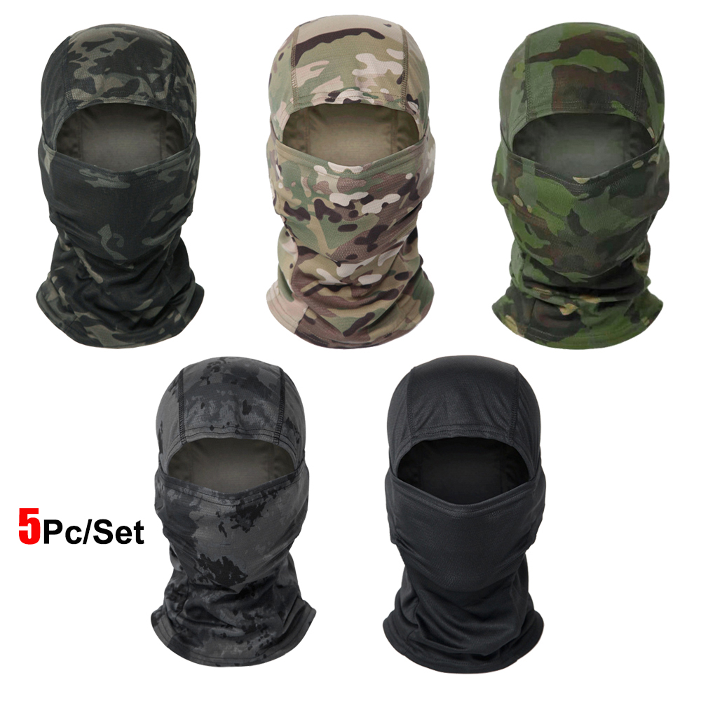 5Pcs Camo Balaclava Full Face  - đánh giá và giá Balaclava Ski Mask