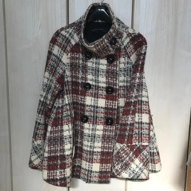 Warm Checkered Turtleneck Shou - đánh giá và giá Wool Coat Peacoat