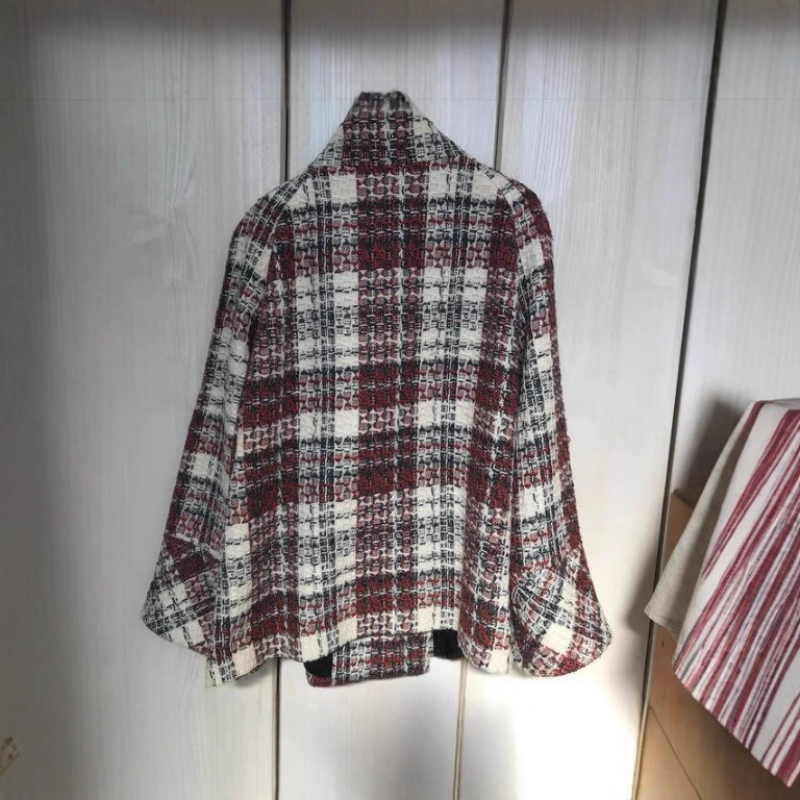 Warm Checkered Turtleneck Shou - đánh giá và giá Wool Coat Peacoat